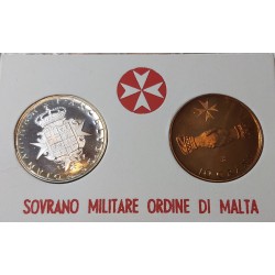 SOVRANO MILITARE ORDINE DI MALTA 1967 SET MONETE FDC 9 TARÌ + 10 GRANI 